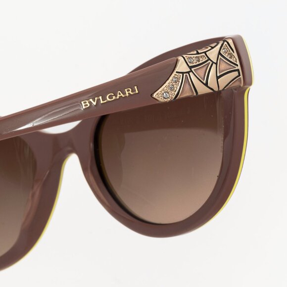 Bvlgari Diva Divina 8156B Brown Crystal-Embellished Cat-Eye Sunglasses - Picture 7 of 10
